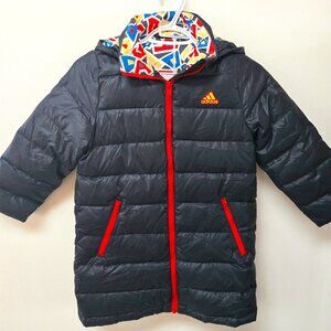 adidas Kids Puffer Jacket - Black with Red Accents